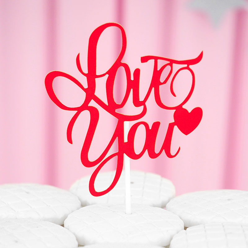 케이크토퍼 데코픽 Love You [레드] / 3548376]